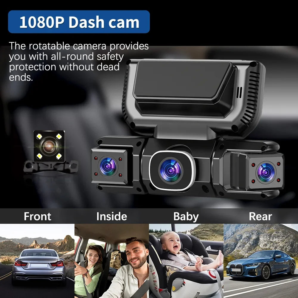 4Camera 360 Degrees Car DVR 1080P Video Recorder WIFI Dash Cam Front Right Left Rear View Camera 24H Parking Monitor Gift