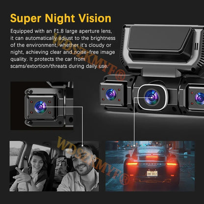 4Camera 360 Degrees Car DVR 1080P Video Recorder WIFI Dash Cam Front Right Left Rear View Camera 24H Parking Monitor Gift